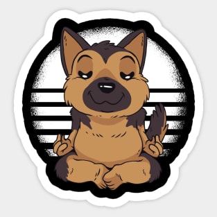 GERMAN SHEPHERD YOGA funny Sticker